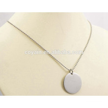 Fashion stainless steel silver ball chain round pendant necklace